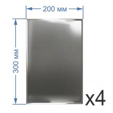 Зеркальная плитка 20x30 см  (4шт.) с част. фацетом 5 мм (прямоугольник)